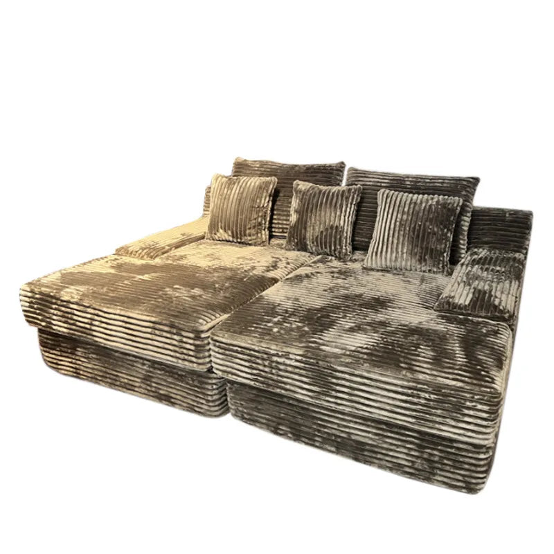 Modern Vacuum Compressed Sofa Plush Corduroy Sectional Sofa, Living Room Bedroom Recliner Lazy Combination Sofa Bed