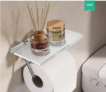 Metal Bathroom Accessories Toilet Paper Holder Organizer Wall Mount WC Phone Holder Towel Roll Shelf Dyson Airwrap Tocadores