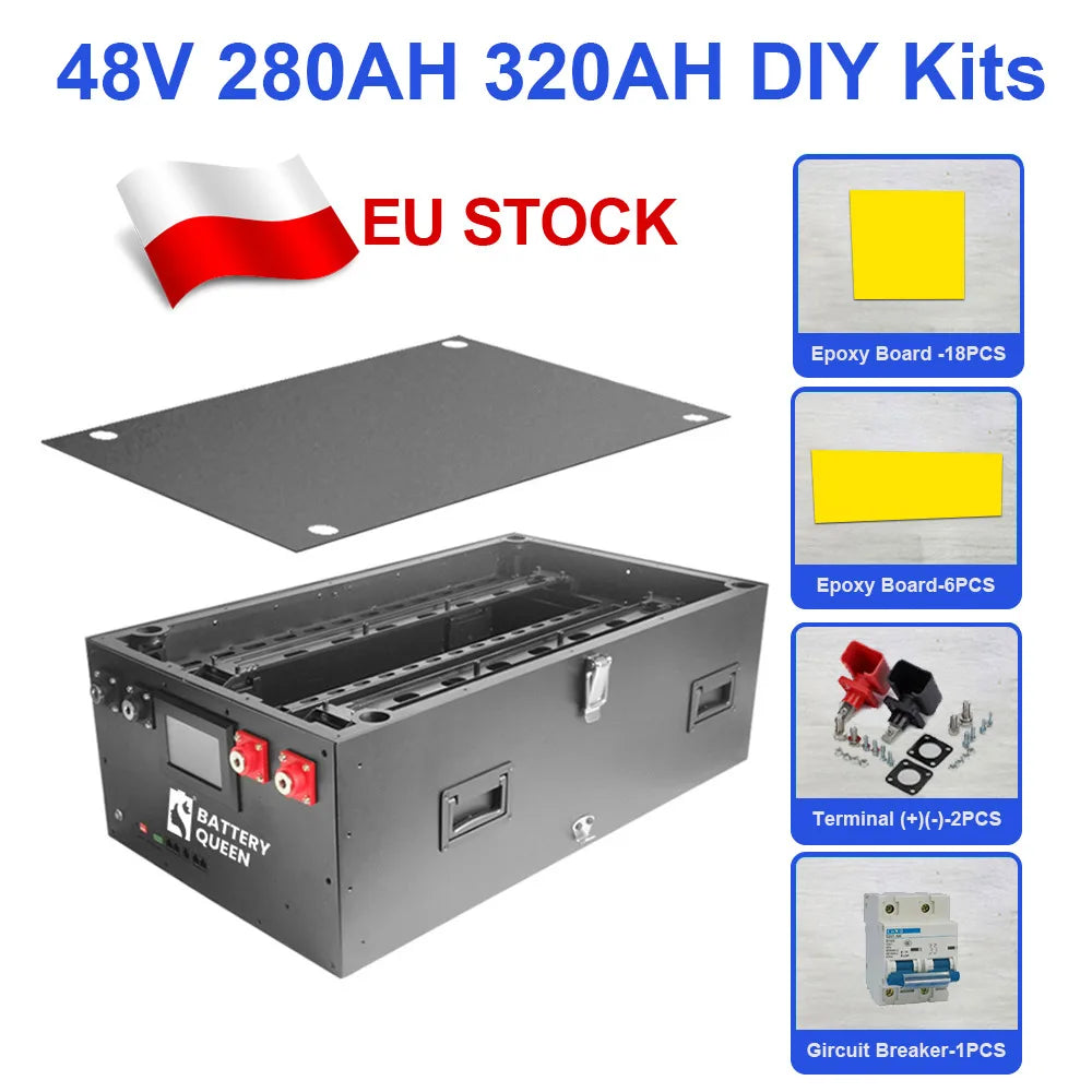 EU Lifepo4 Battery Case JK V19 BMS Box 48V 280AH 320AH 334AH 16KWH Battery Box DIY Case JK-PB2A16S20P Hole Tax Free Solar