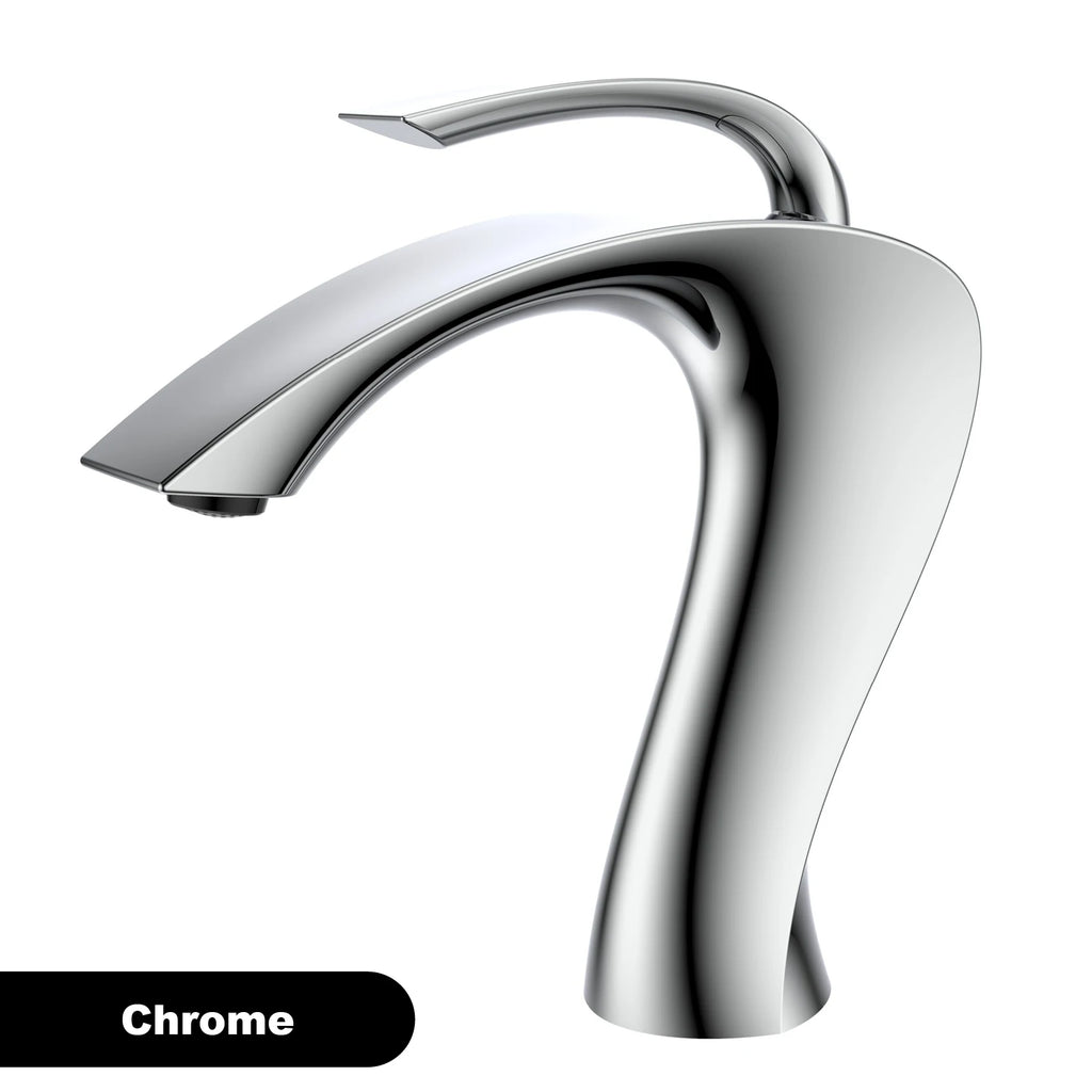Luxury Modern Deck Mounted Brass Bathroom Vanity Faucet, 18 Variants