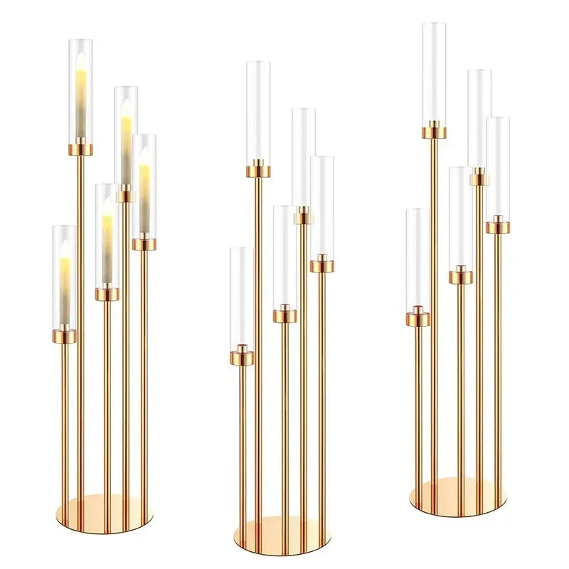 2-10pcs 5/8Heads Metal Candelabra Candle Holders