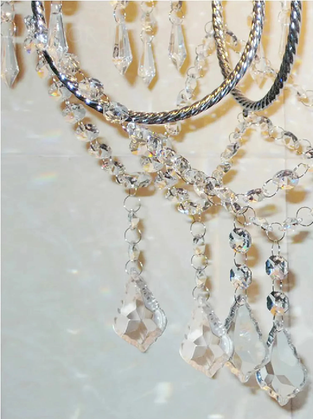 Luxury Wrought Iron & Crystal Candle Floor Lamp