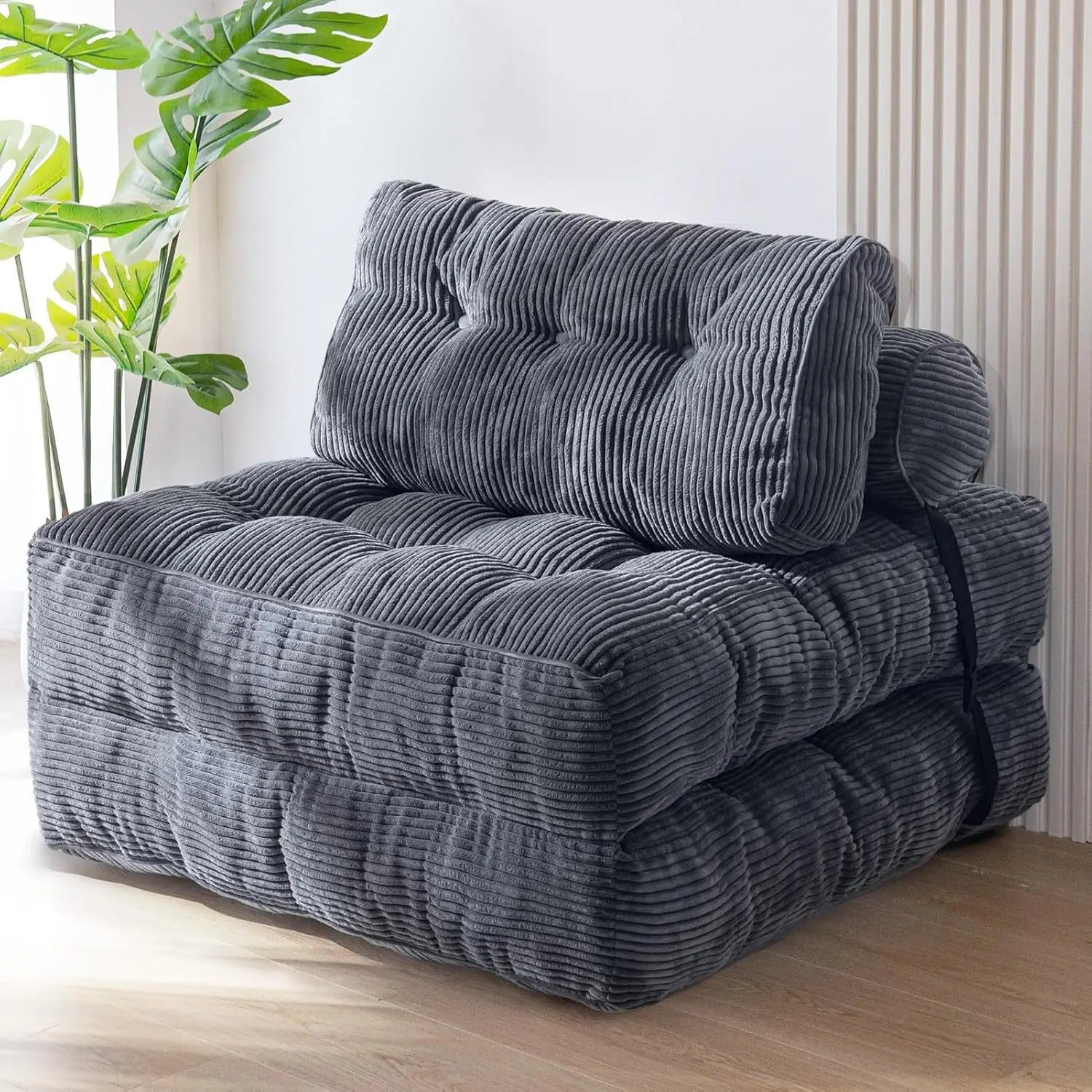 Folding Sofa Bed, Convertible Sleeper Chair with Pillow Foldable Mattress,