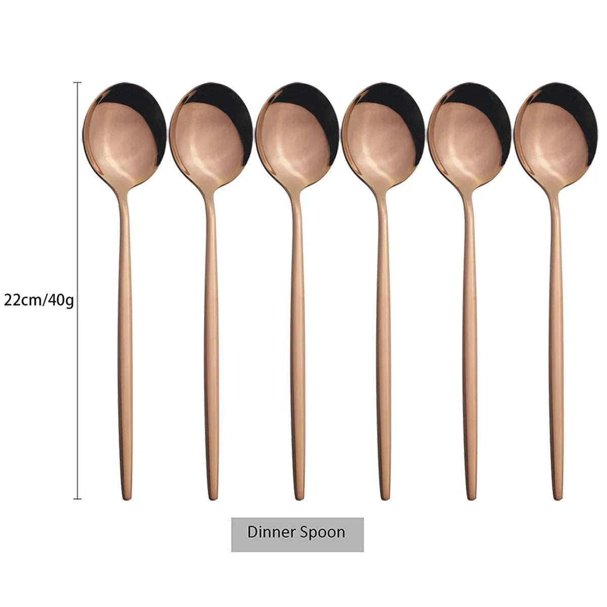 6Pcs Gold Ladle Spoon Dinnerware Western Stainless Steel Cutlery Set Dinner Spoon Soup Spoon Tableware Kitchen Silverware Set