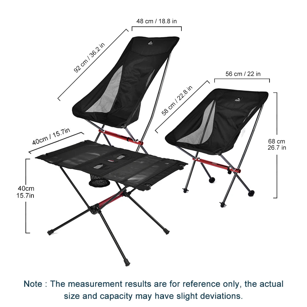 Outdoor Folding Chairs and Camping table.