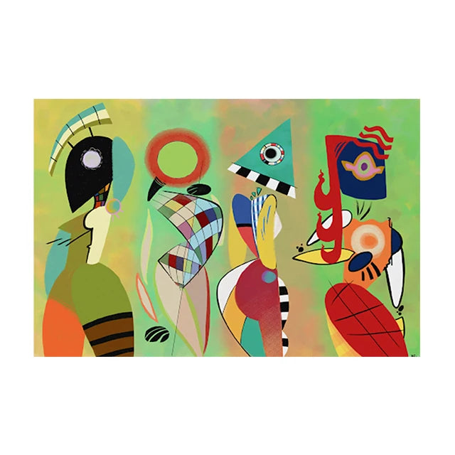 Vintage Wassily Kandinsky Canvas Painting, Transverse Line Reproduction