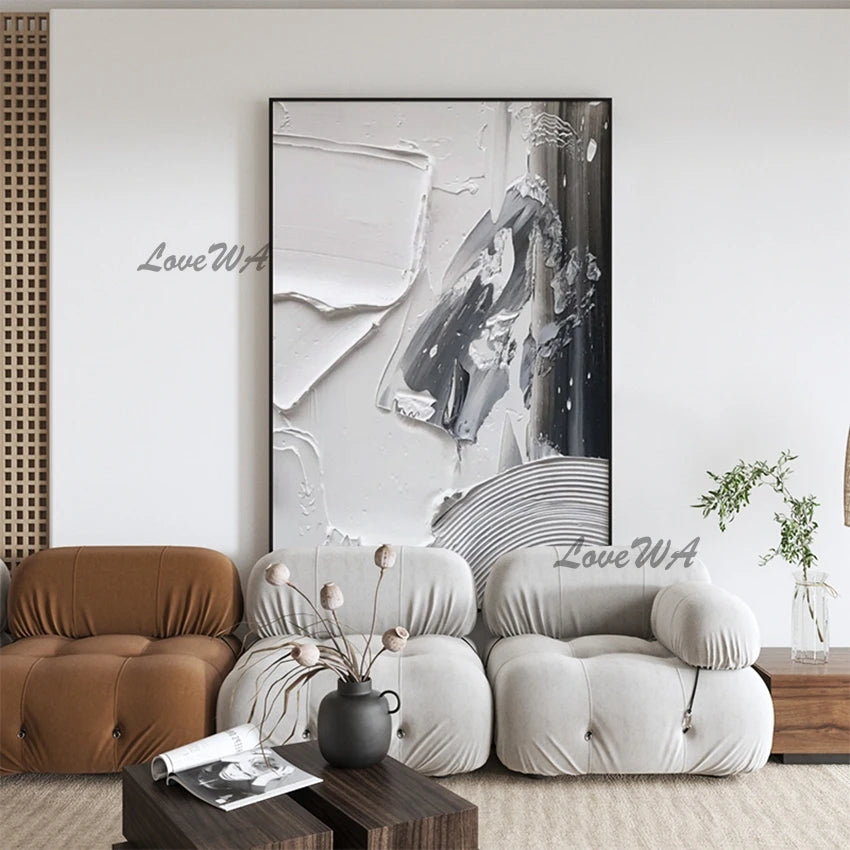 Modern Abstract Texture Acrylic Canvas Paintings, 100% Hand-painted