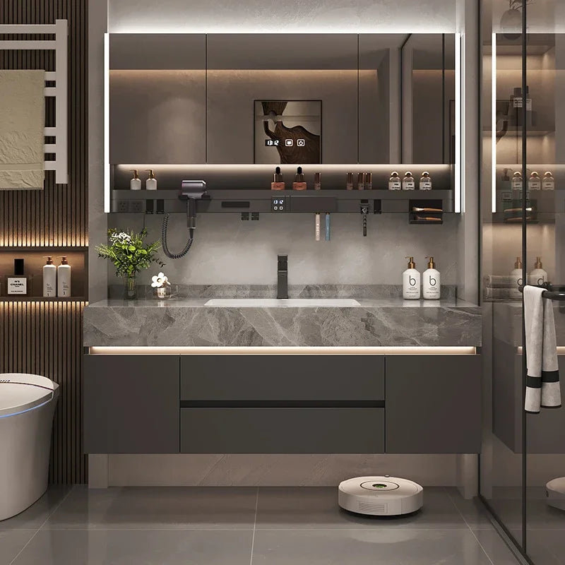 Bathroom Vanity Cabinet, Sink, Organizer Storage, Mirror