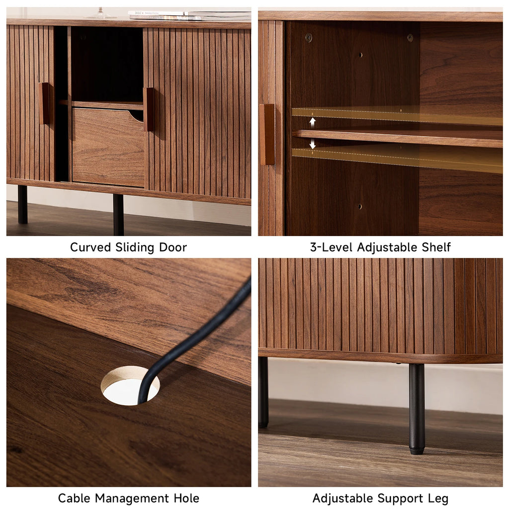 69 Inch TV Console for TVs up to 80", Entertainment Center w/ Storage