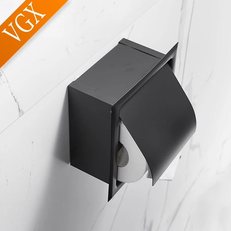 VGX Embedded Wall Mount Stainless Steel Toilet Paper Holder