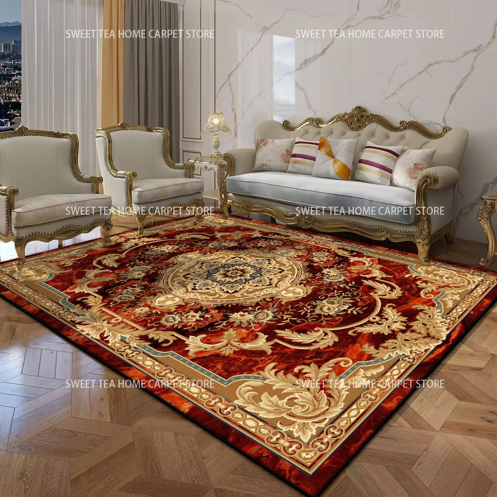Persian Luxury Red Carpet Living Room Large Size Rug Non-slip Coffee Tables Mat Home Decoration Bedroom Lounge Rug Tapis Salon