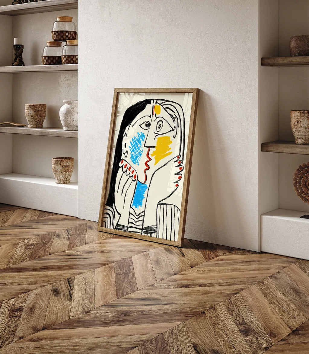 Picasso Exhibition Poster, Picasso The Kiss Art Print,