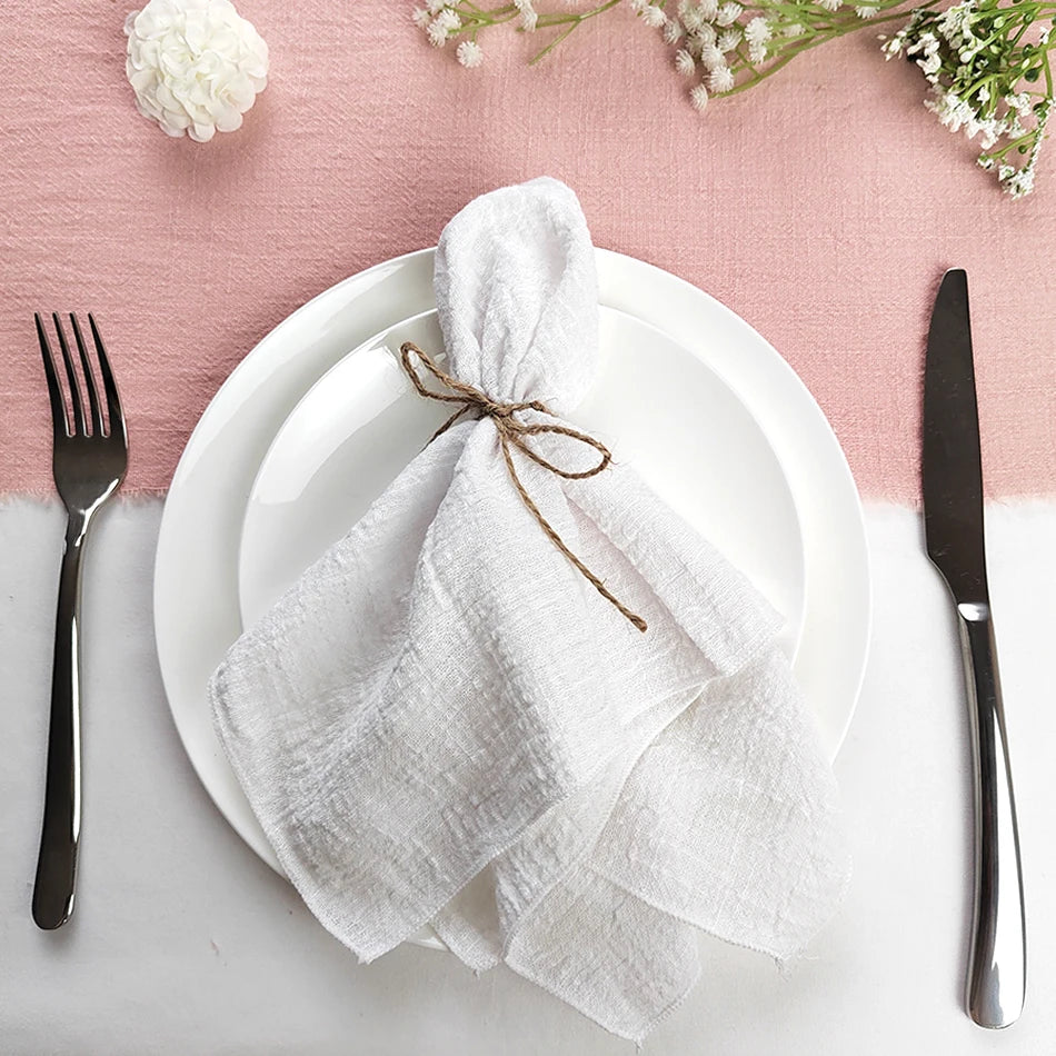 Set of 6  Terracotta Cloth Napkins, Cotton Factory Wholesale Fabric Serviette Gauze Table Towels