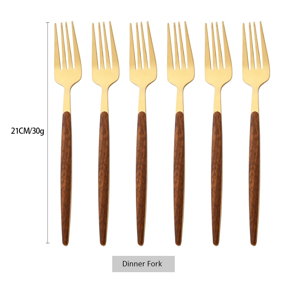 6/30Pcs Imitation Wooden Handle Cutlery Set Knife Cake Fork Coffee Spoons Tableware Stainless Steel Dinnerware Western Flatware