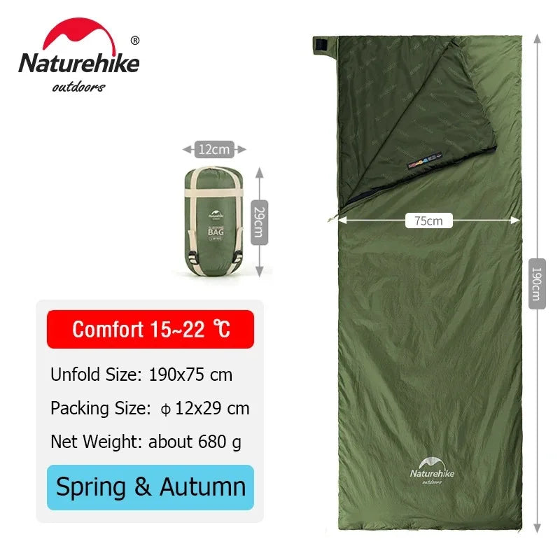 Naturehike LW180 Sleeping Bag Ultralight 3 Seasons Spring Summer Sleeping Bag Outdoor Hiking Camping Sleeping Bag