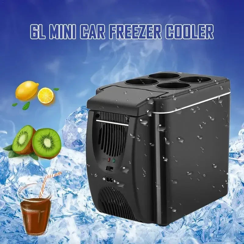 Portable Travel Refrigerator, Mini Electric Car Refrigerator 6L 12V