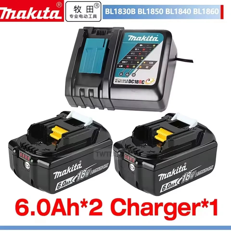 2026 Makita BL1860 BL1850B BL1850 BL1840 BL1830 Screwdriver Battery  Charger 18v Replacement Power Tool Batteries.