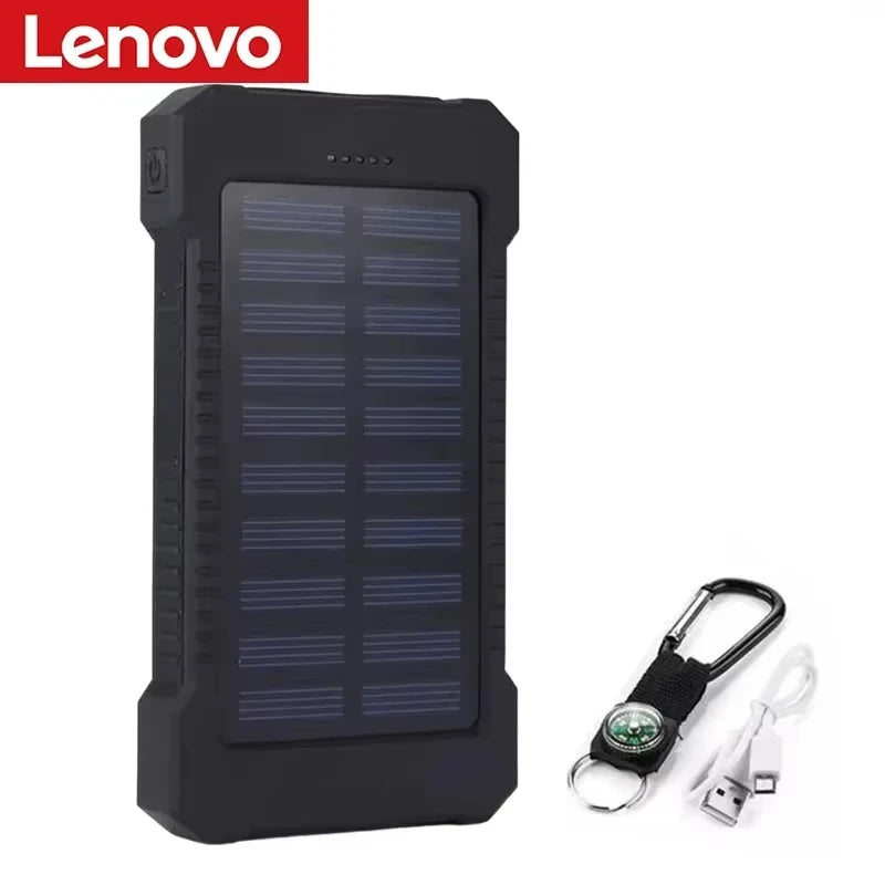 Lenovo 500000mAh Solar Power Bank Super Fast Charging Outdoor Portable Battery for iPhone Samsung Huawei