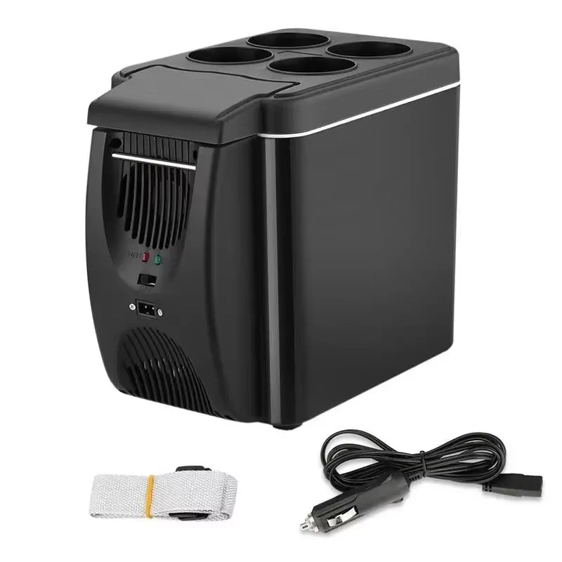 Portable Travel Refrigerator, Mini Electric Car Refrigerator 6L 12V