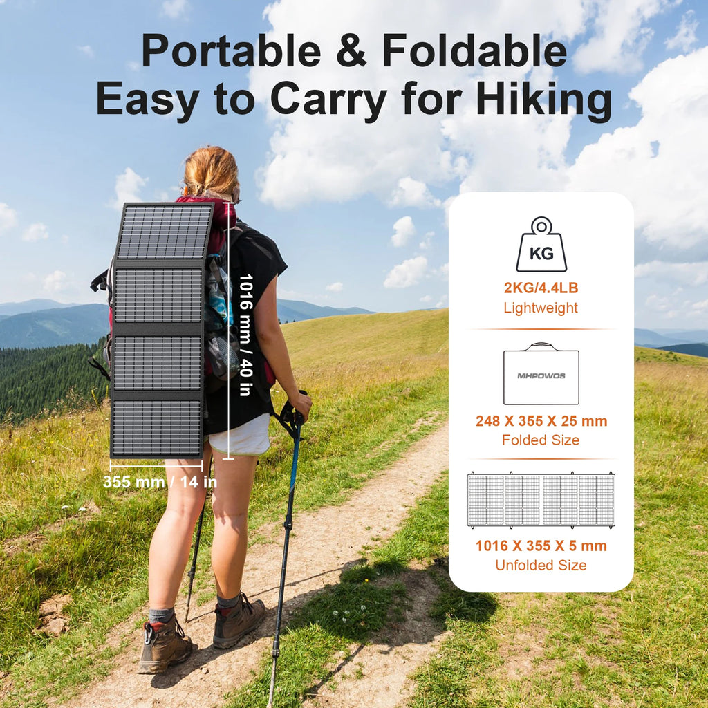 MHPOWOS Solar Battery Charger for Powerbank, 45W / 60W Foldable Portable Solar Panel