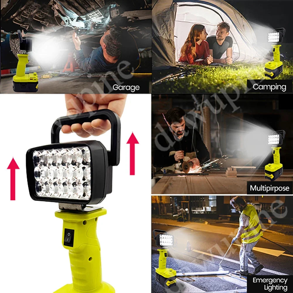 For Ryobi 18V Lithium Battery P107 P108 18 Beads LED Working Lights