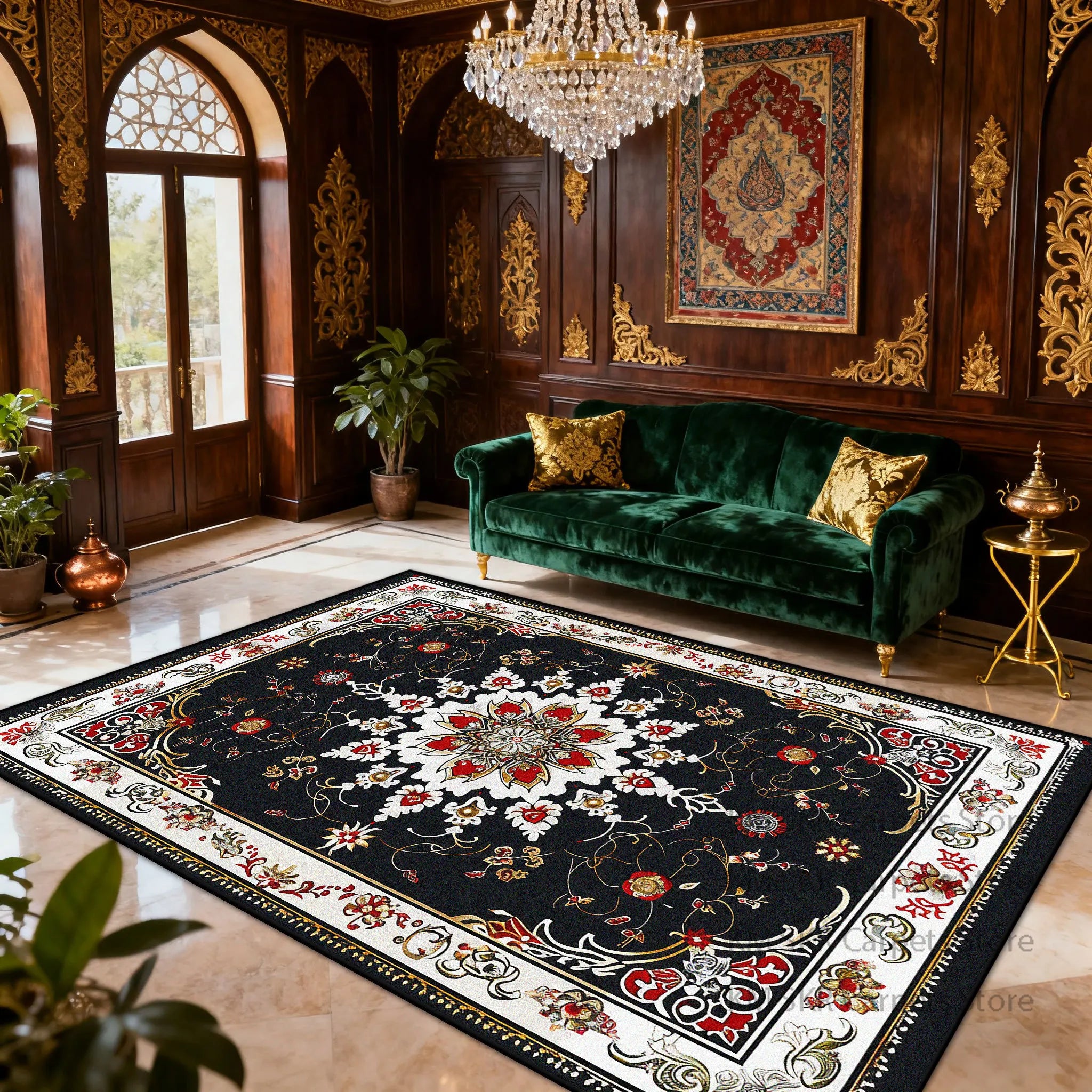 Persian American Retro Carpet, Ethnic Style