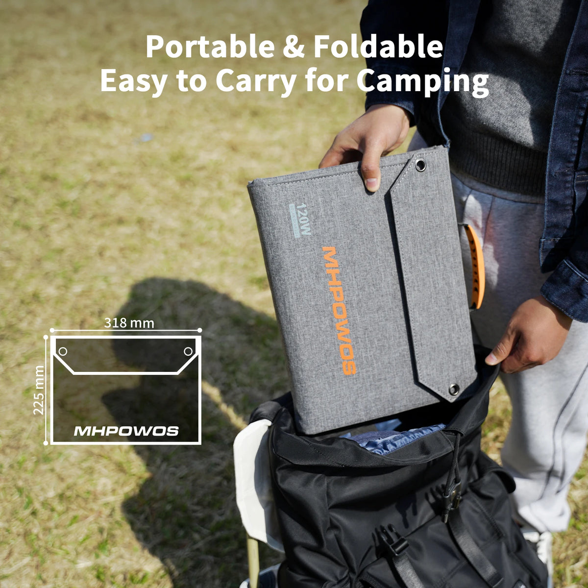 MHPOWOS 120W 80W 40W Portable Solar Panel, High Efficiency Foldable Solar Charger,