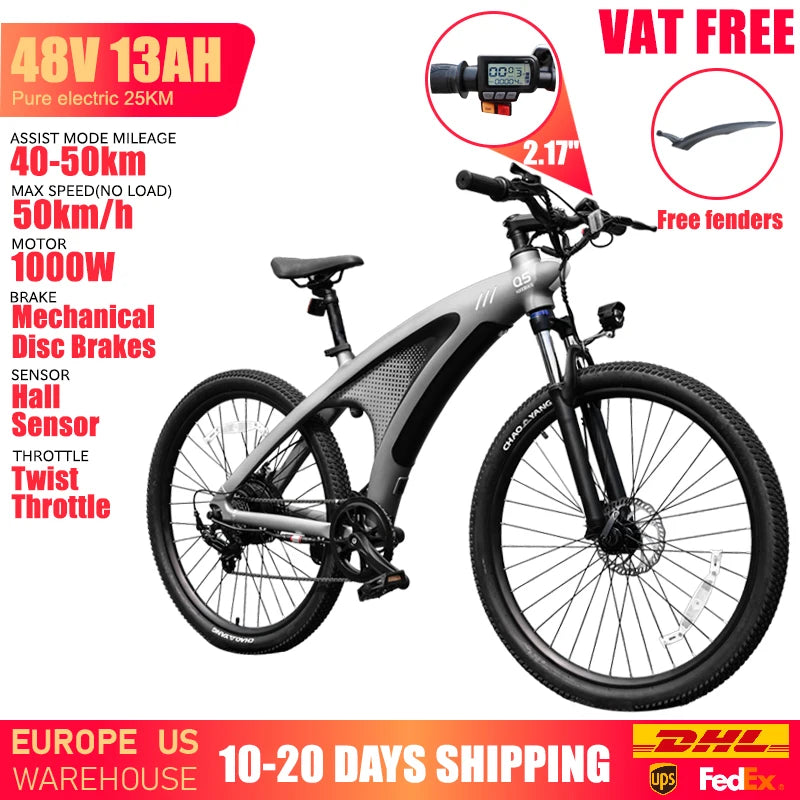 HUANCI Q5 Electric Bikes for Adults 1000W 48V 13AH Ebikes