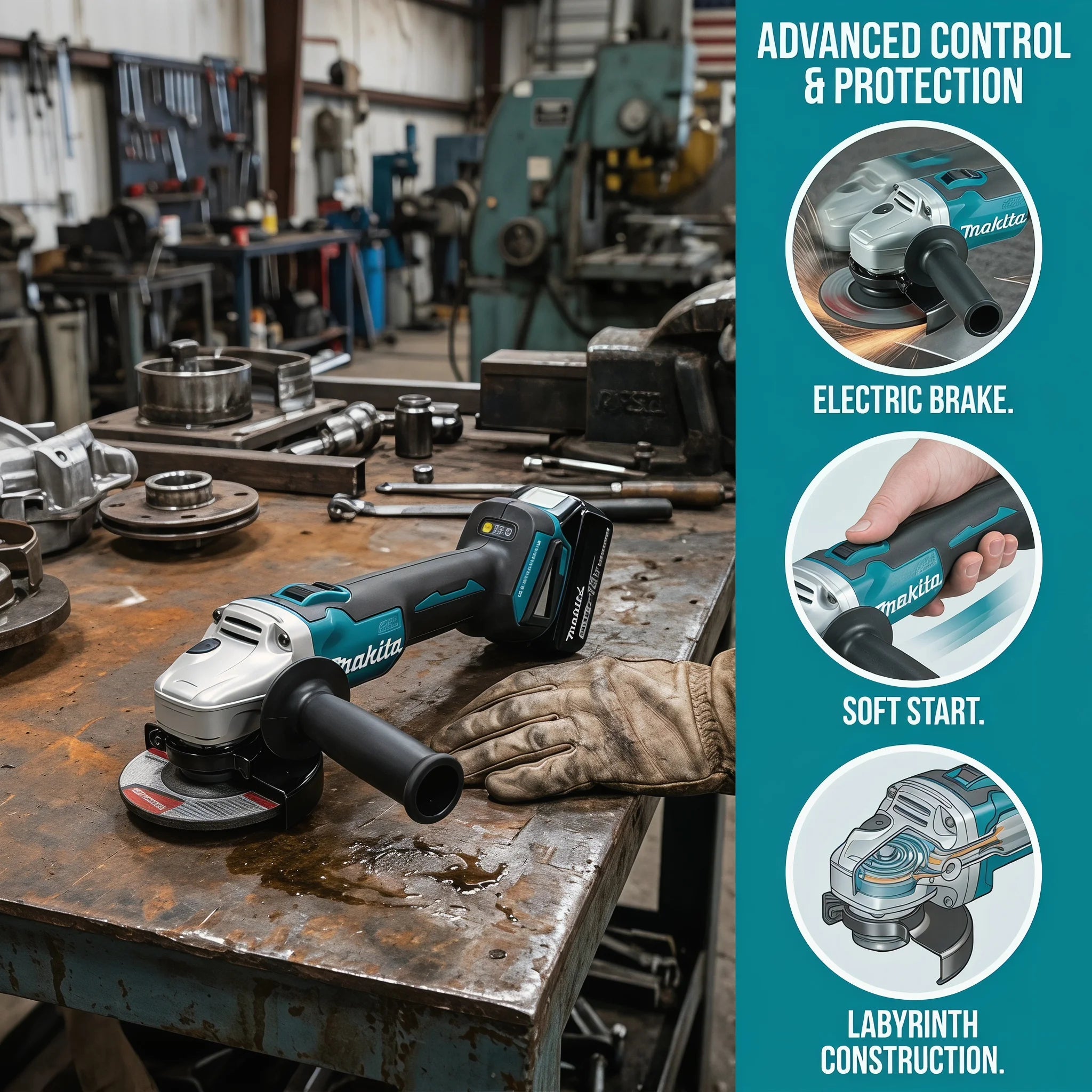 Makita DGA404 18v Electric Angle Grinder, Sander