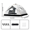 Small Silver Compact Auto-Tent - Quick 60-Second Setup Sunshade for 3-4 People,