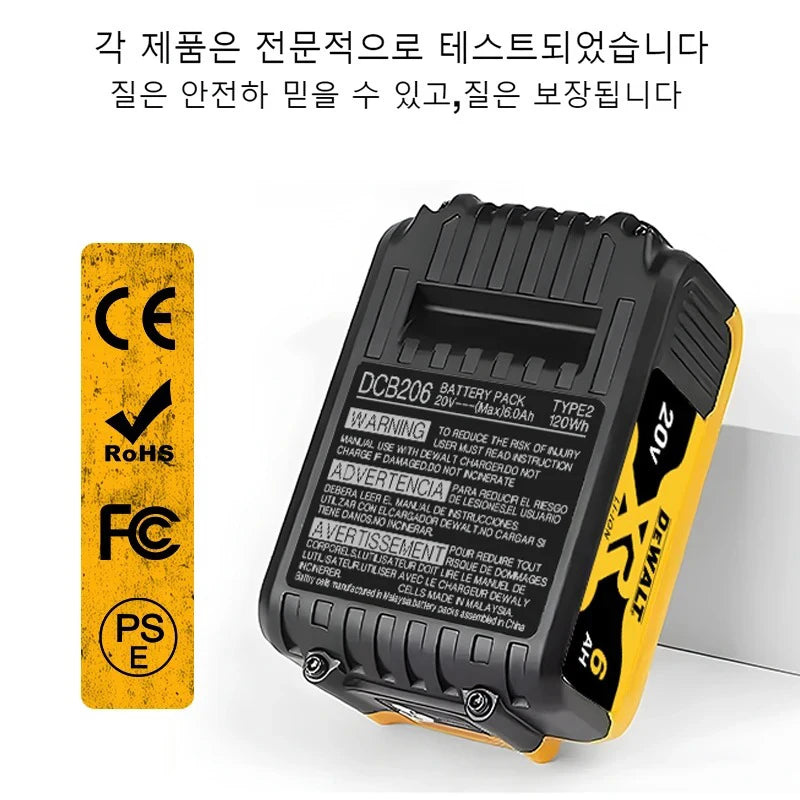 New 100% Original Dewalt 6Ah/5Ah 20V Power Tool Battery DCB206 20V Battery DCB205 DCB200 Air Transport