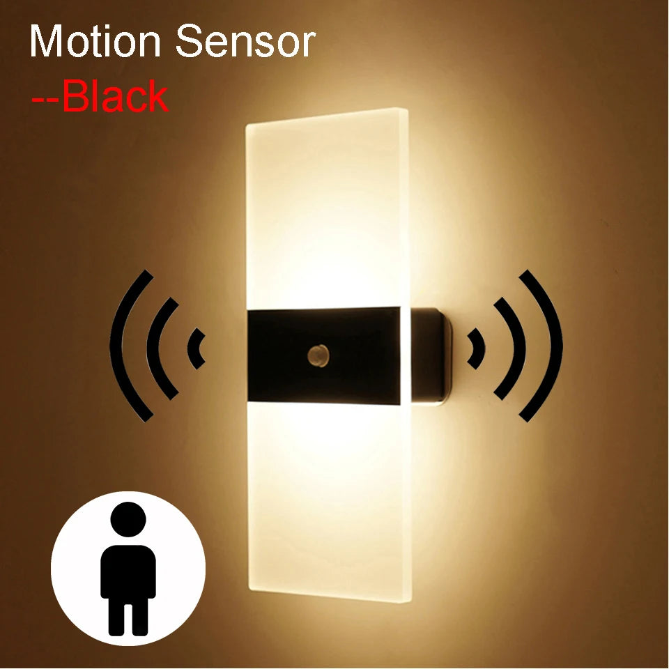 USB Recharge Touch Motion Sensor Switch Indoor Acrylic Night Lights