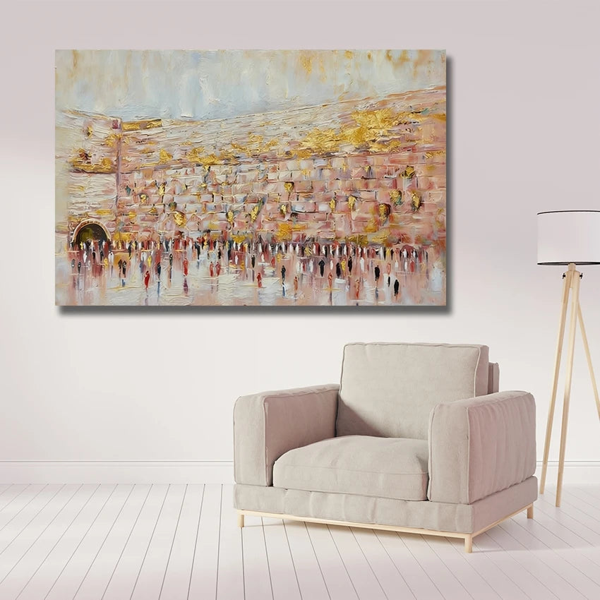 Handmade Modern Abstract Jewish Oil Painting, Handmade Artwork, Unframed