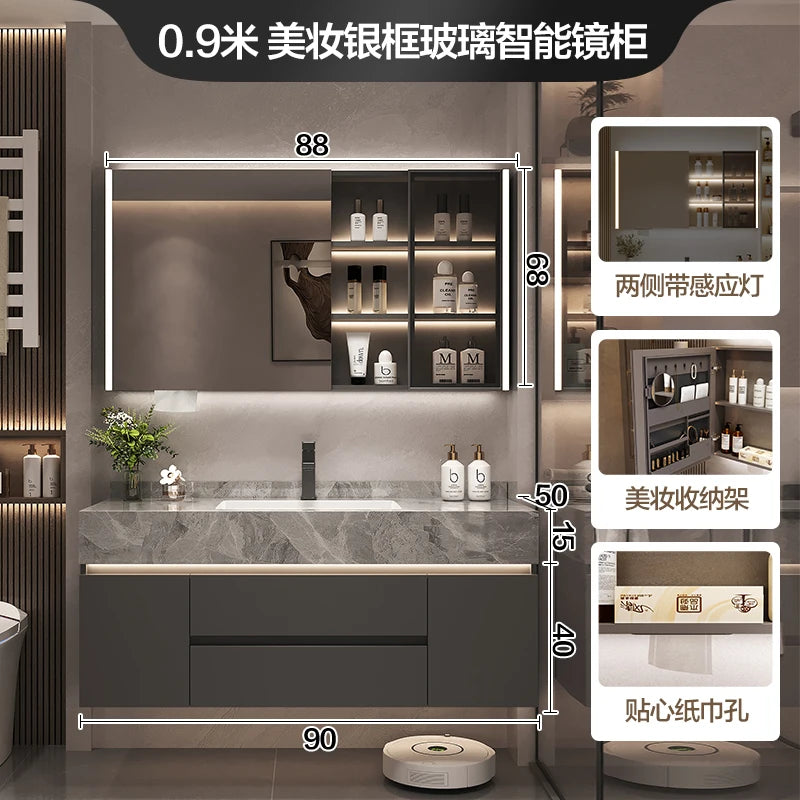 Simple Luxury Bathroom Washbasin Cabinets, Storage, Mirrors