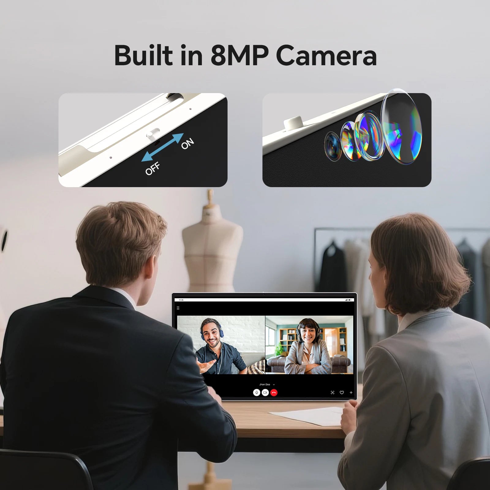 KTC 25 Inch MegPad Portable TV Touchscreen Monitor 1080p, Android 14 Google EDLA Certification with Camera