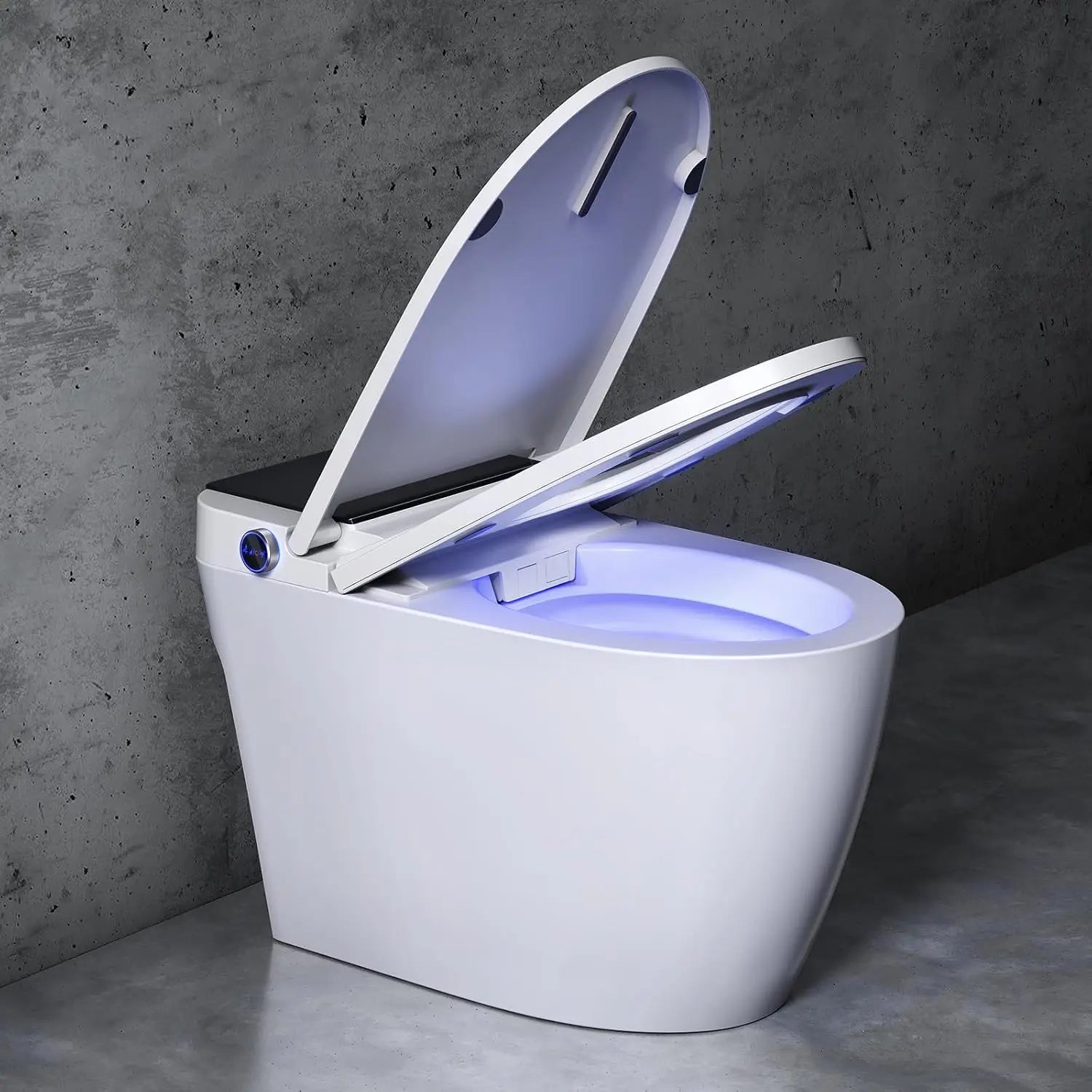 Modern Electric Smart Toilet With Built-In Bidet,Auto Open&Close Lid,Heated Seat,Dual Auto Flush & Foot Sensor, Custom