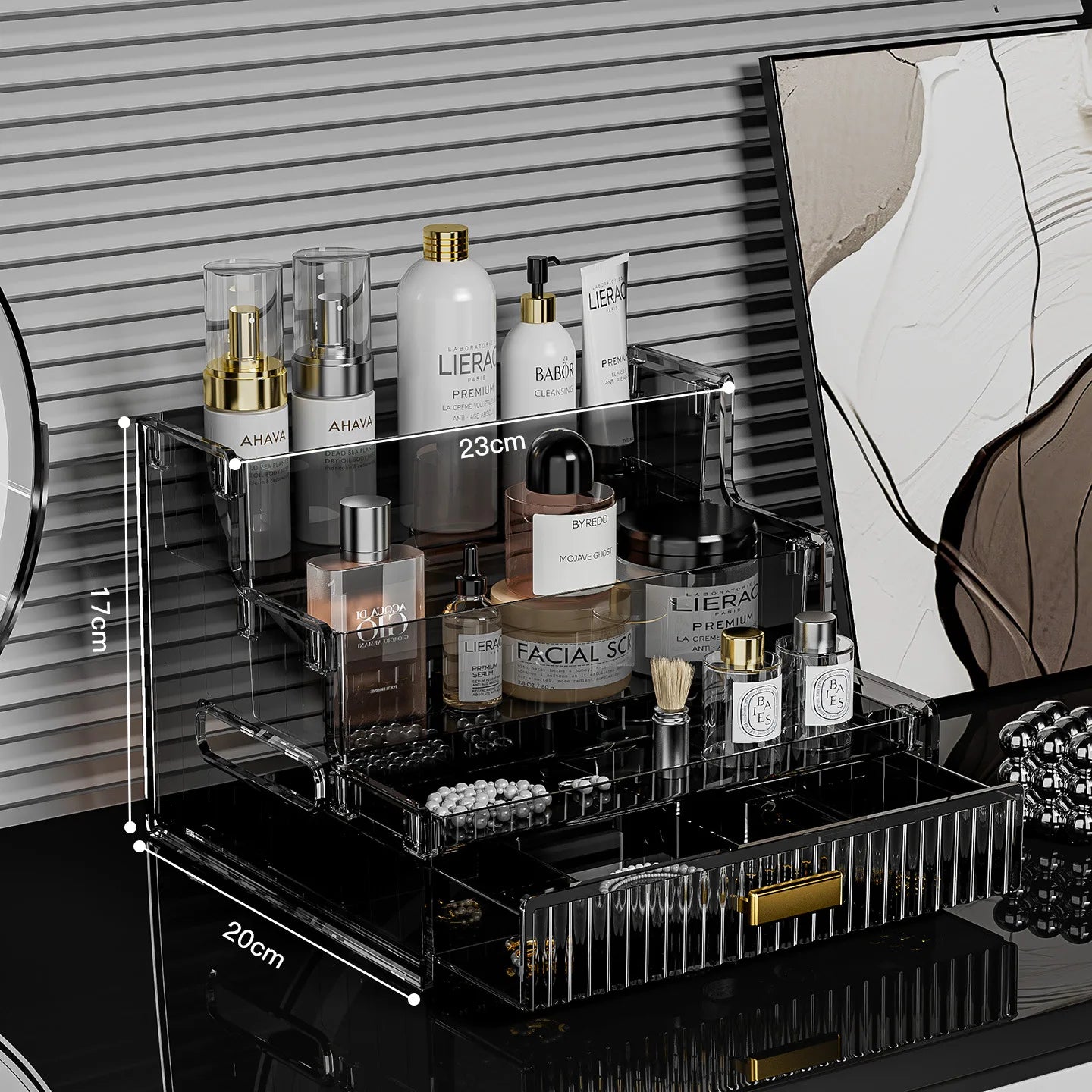 Light Luxury Vanity Cosmetics Bathroom Organizer Shelf