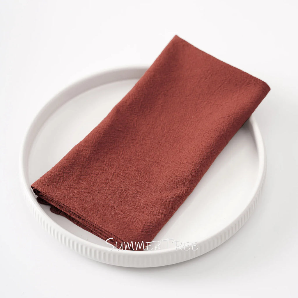 10 Pack 40x40cm Napkins, Washed Cotton Cloth Plain Vintage Style Soft Tea Towels, Place Mats