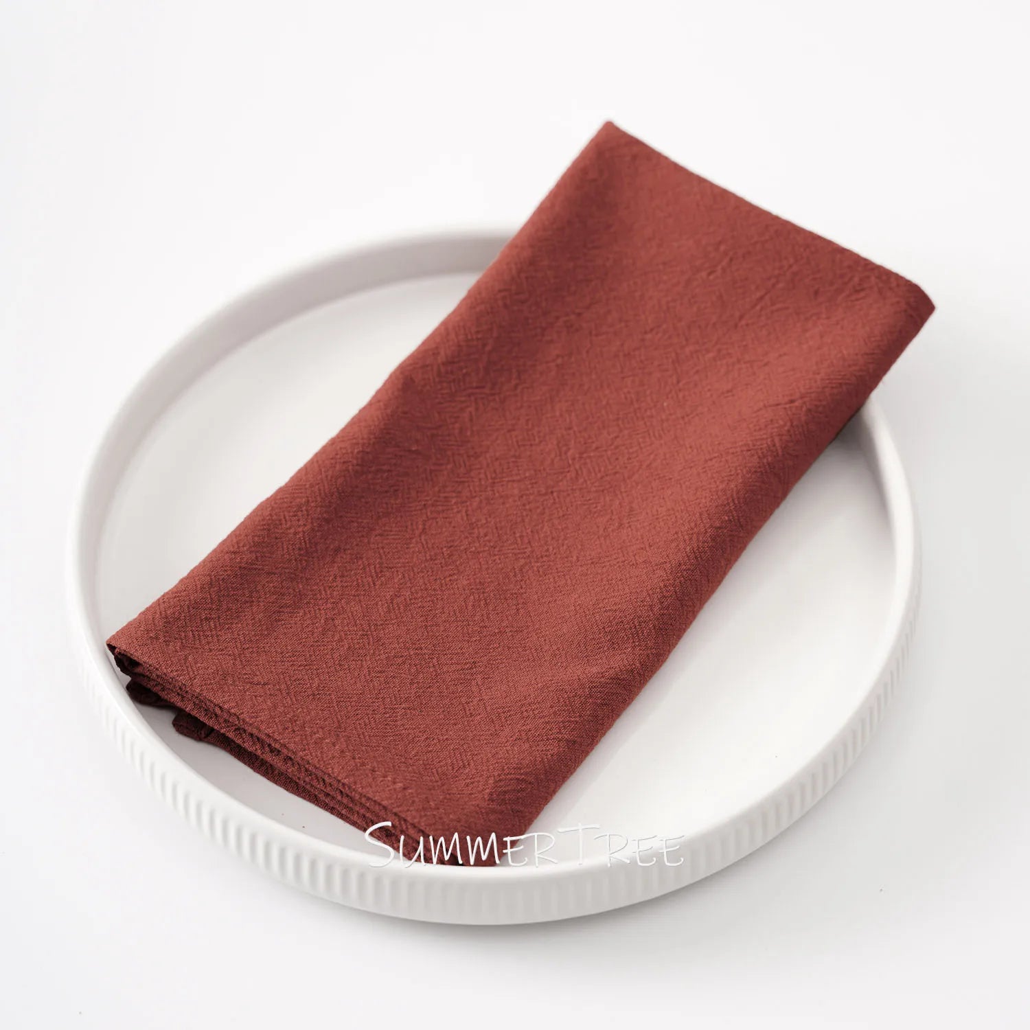 10 Pack 40x40cm Napkins, Washed Cotton Cloth Plain Vintage Style Soft Tea Towels, Place Mats