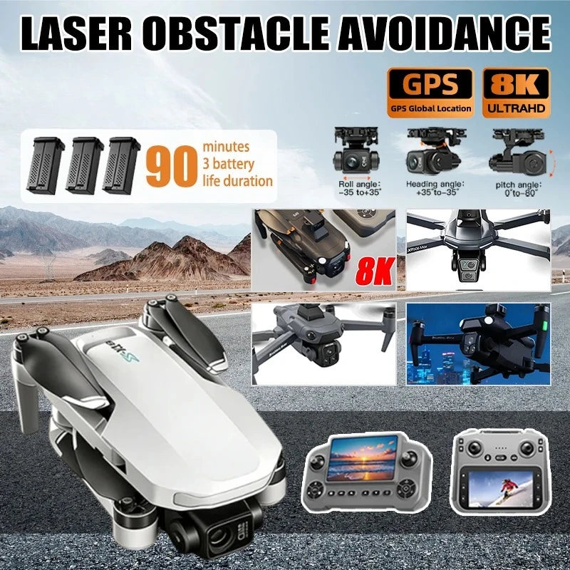 Original Drone, GPS RC 8K Professional HD Aerial Photography Laser obstacle avoidance Quadcopter Aircraft