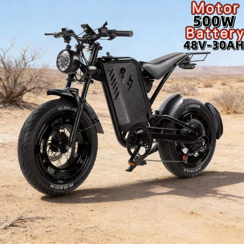 20-inch 4.0 sand fat tire E-Bike, 500W motor 48V30AH large capacity battery electric bicycle,