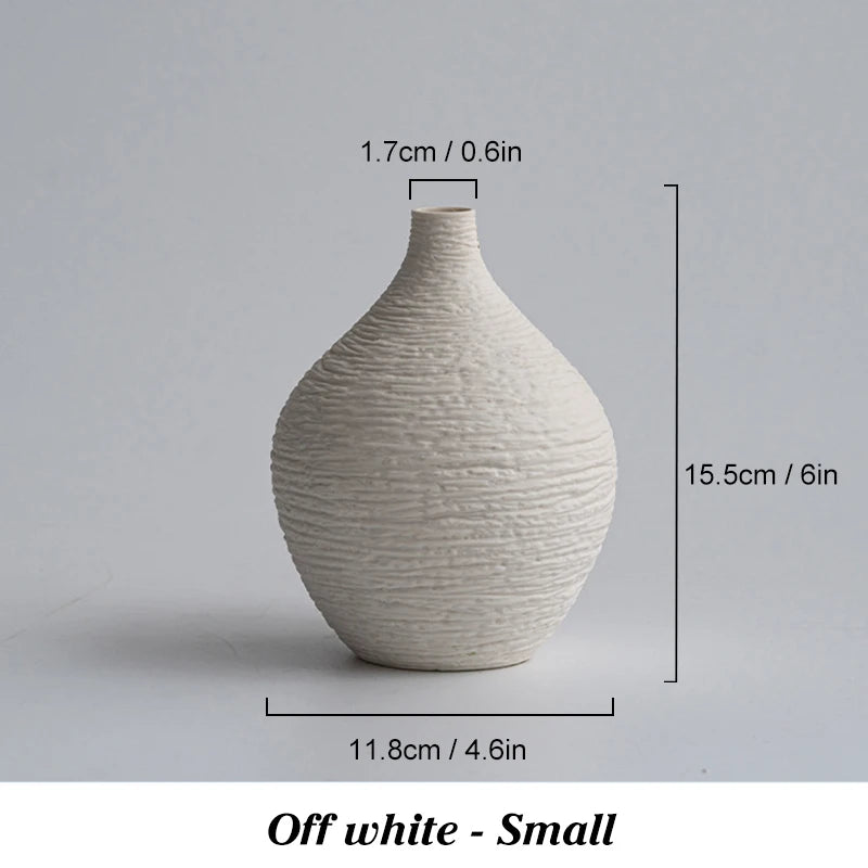Simple Ceramic Vase Decoration for Home, Nordic Luxury Narrow Mouth Flower Pot