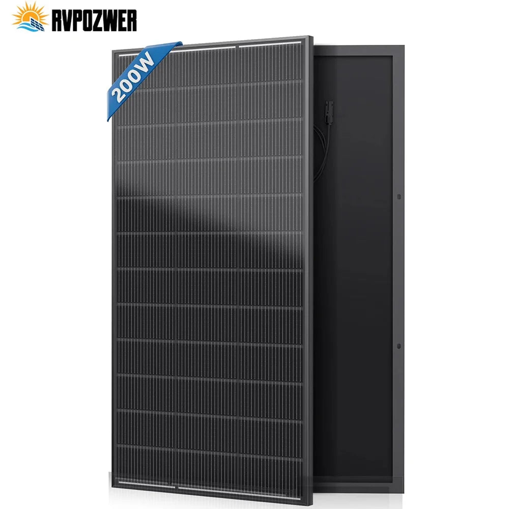 RVPOZWER 200W/400W/800W Solar Panels 18BB N-Type Mono Cells 25.5% High Efficiency PV Power for Home RV Charge Outdoor Off-Grid