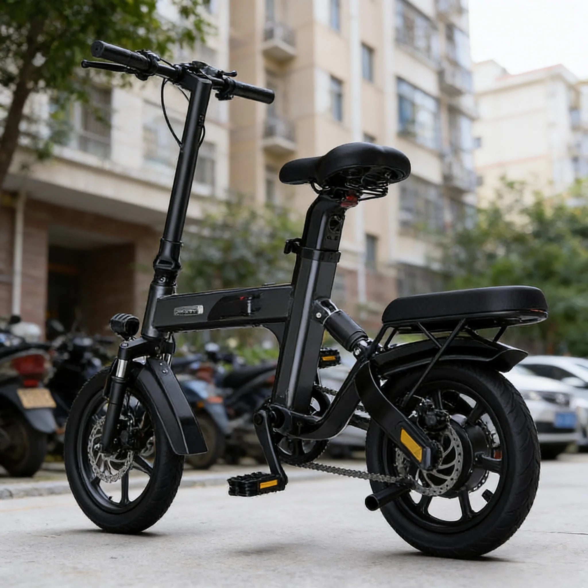 14-inch folding parent-child E-Bike, 350W brushless motor