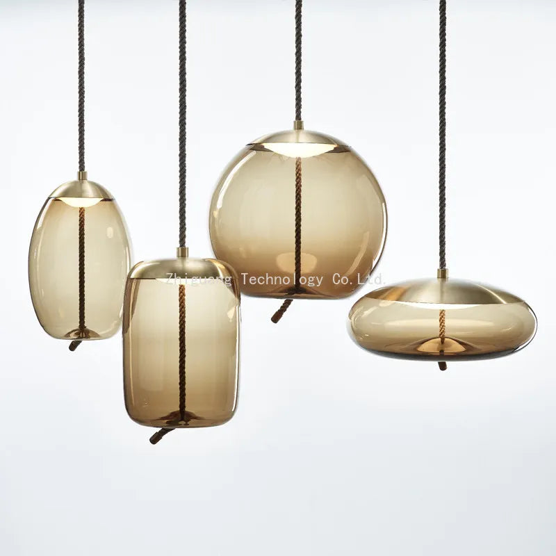 Nordic Style Designer Postmodern Luxury Glass Single Head Pendant Lamp, Creative Art Bar Dining Lighting Fixture
