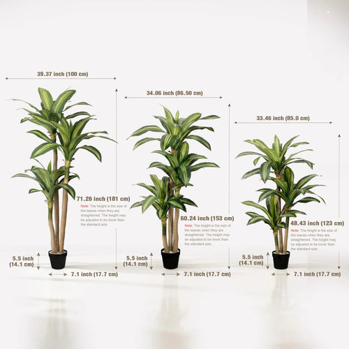 4ft/5ft/6ft Artificial Dracaena Tree in Pot