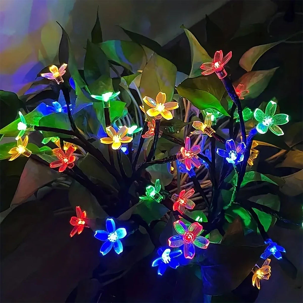 Solar powered tree branch cherry blossom lamp,