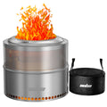 Wood Burning Firepit, Large Stainless Steel Smokeless Fire Pit with Carry Bag,