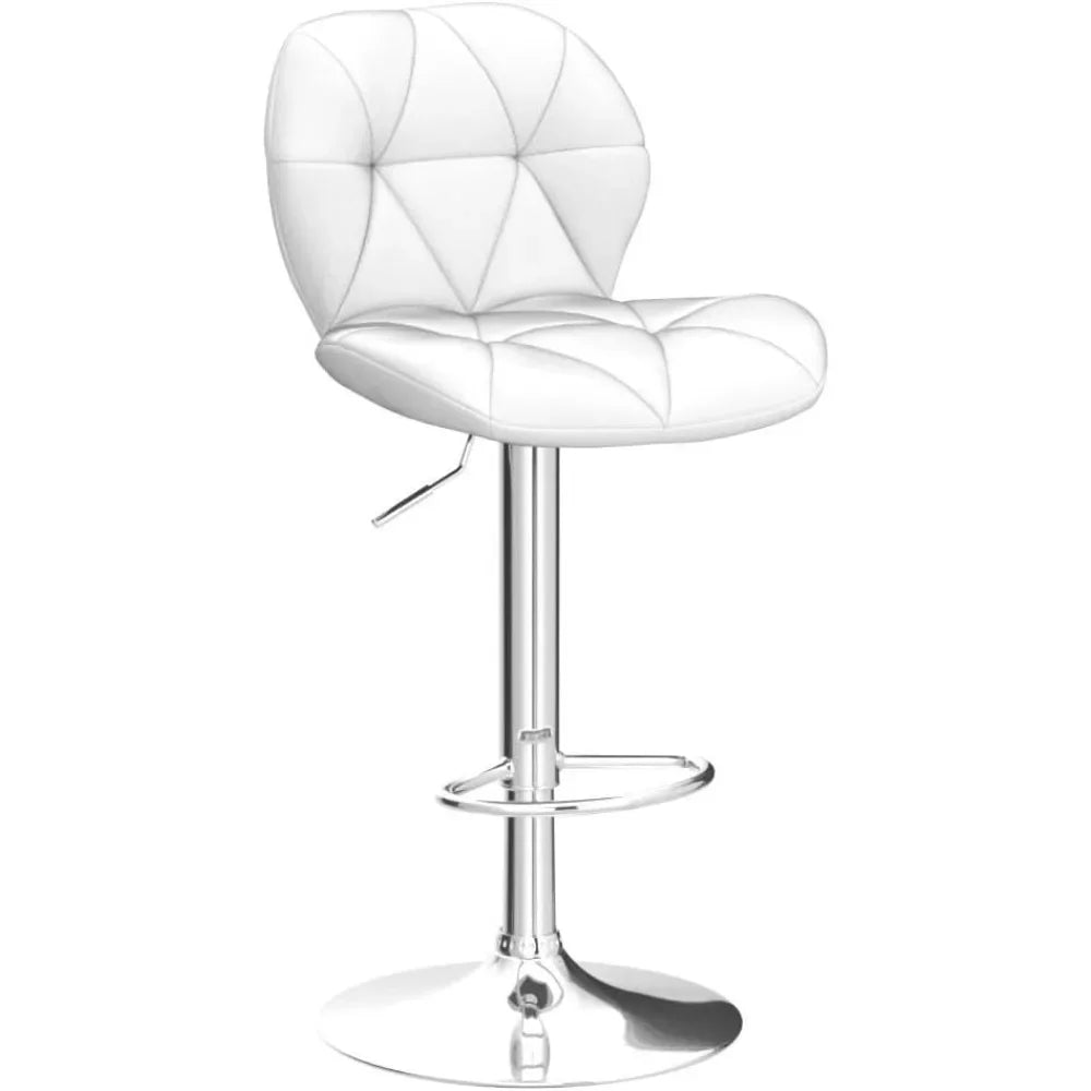 Height Adjustable Swivel Barstools, PU Leather Counter Stools with Backrest