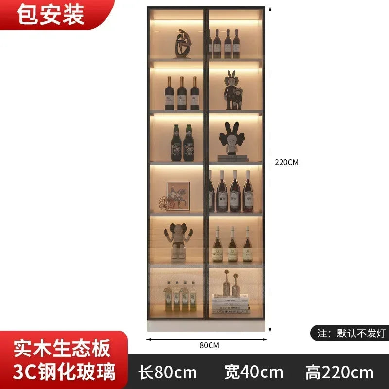 Large Modern Kitchen Pantry with Glass Doors and Drawers, Sideboard Buffet